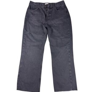 NWT Zara Men's Size 36 Straight Fit Distressed Jeans Washed  Button Fly Raw Hem